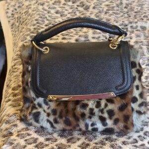 Aldo Black and Leopard Mini Bag